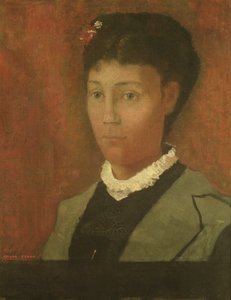 Porträtt av konstnärens hustru, Madame Odilon Redon (född Camille Falte) (1853-1923), 1882